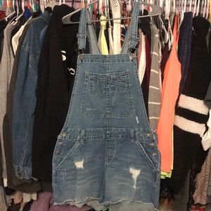 Jean shorts overalls